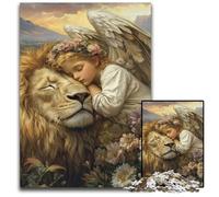 1000 Piece Jigsaw Puzzle Girl And Lion Puzzle for Age 14+ Educational Challenge Fun Activities at Home, Birthday Gifts, Travel Gifts 50X75CM