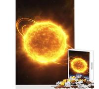 1000 Piece Jigsaw Puzzle Glowing Sun with Solar Flares Puzzle For Teenagers Pattern Assembly Train Your Brain And Hands Gifts for Friends And Family (38x26cm)