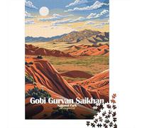 1000 Piece Jigsaw Puzzle, Gobi Gurvan Saikhan National Park, Mongolia, 70x50cm/1000pcs, for Adults, Shared Puzzle Activity, Relaxing Evenings And Time Together