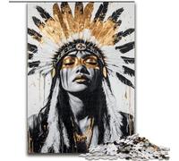 1000-Piece Jigsaw Puzzle Golden Indian Princess Puzzle 1000 Pieces Jigsaw Challenging Brain Teaser, Family Game Night (Size 50x75cm)