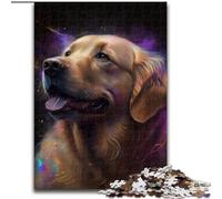 1000 Piece Jigsaw Puzzle Golden Retriever Nebula Made of Wood, High-Difficulty Brain Teaser for Teenagers 50x75cm for Home Decor, Brain Training