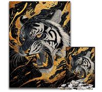 1000 Piece Jigsaw Puzzle Golden Tiger Roarb Impossible Jigsaw Puzzles for Adults Brain Teaser Game Interactive Family Game Suitable for Ages 14 1000 PCS(75x50cm)