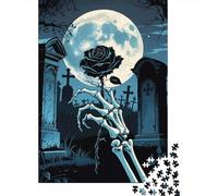 1000 Piece Jigsaw Puzzle, Gothic Rose in Graveyard, 70x50cm/1000pcs, for Adults, Puzzle Lover Present, Winter Home Activity And Time at Home