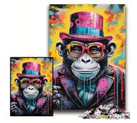 1000 Piece Jigsaw Puzzle Graffiti Painting Monkey Puzzles for Adults 50x75 cm Ideal for Lover, Perfect Christmas, New Year, Valentine's Gift