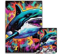 1000 Piece Jigsaw Puzzle Graffiti Painting Whale Puzzles for Adults Ideal for Lover, Perfect Christmas, New Year, Valentine's Gift 26X38CM/10.23x14.96inch