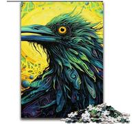 1000 Piece Jigsaw Puzzle Green Crow Impossible Jigsaw Puzzles for Adults for Home Decor, Brain Training 50x75cm