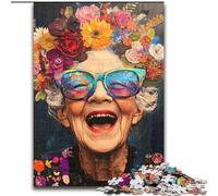 1000 Piece Jigsaw Puzzle Happy Grandma Impossible Jigsaw Puzzles for Adults 50X75CM for Holidays, Birthdays, And Family Game Nights