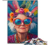 1000 Piece Jigsaw Puzzle Happy Grandma Puzzles for Adults 26X38CM Fun at Home Activities, Birthday Present, Travel Gifts