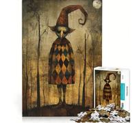 1000 Piece Jigsaw Puzzle Harlequin Haunter, Family Game, Pattern Assembly, with Fully Interlocking Randomly Shaped Pieces 38X26CM