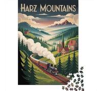 1000 Piece Jigsaw Puzzle, Harz Mountains Train Travel, 52x38cm/1000pcs, for Adults, Festive Gift Idea, Family Activity And Cosy Winter Evenings