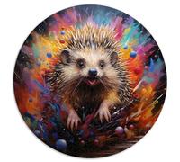 1000 Piece Jigsaw Puzzle Hedgehog Painting Round Puzzles for Adults and Kids Ages 12+ Cardboard Puzzle Fun Puzzle Games Size: 67.5 x 67.5 cm
