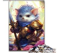 1000 Piece Jigsaw Puzzle Hedgehog Warrior Wooden Jigsaw Puzzles Challenging DIY Brain Game, Interactive Family Activity (Size 38x26cm)