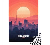 1000 Piece Jigsaw Puzzle, Hiroshima Skyline Sunset, 70x50cm/1000pcs, for Adults, Puzzle Lover Present, Family Activity And Time at Home