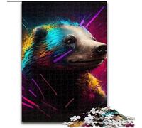 1000 Piece Jigsaw Puzzle Honey Badger Wooden Puzzles size 50x75cm Ideal for Teenagers & Collectors, Travel Gift, Family Activity