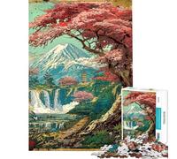 1000 Piece Jigsaw Puzzle Horizon of The Fuji Sakura Shrine Hands-on Game for Educational Game Challenge Toy Gifts Birthday Precision Cutting (size 38x52cm)