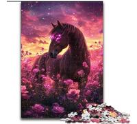 1000-Piece Jigsaw Puzzle Horse Among Flowers Difficult Puzzles for Adults Perfect for Teenagers & Family Fun, for Birthdays 26X38CM