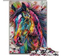 1000-Piece Jigsaw Puzzle Horse Graffiti 1000 Piece Jigsaw Puzzle for Birthdays, Holidays & Home Decor size 26x38cm