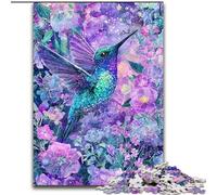 1000-Piece Jigsaw Puzzle Hummingbird Jigsaw Puzzles Made of Wood Challenging Brain Teaser for Teenagers, Family Game Night Fun size 50X75CM