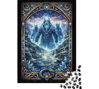 1000 Piece Jigsaw Puzzle, Ice Giants in A Stained Glass Landscape, 52x38cm/1000pcs, for Adults, Winter Indoor Activity, Weekend Downtime And Time at Home