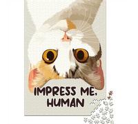 1000 Piece Jigsaw Puzzle, Impress Me, Human - Upside Down Cat, 70x50cm/1000pcs, for Adults, Puzzle Lover Present, Family Activity And Quiet Weekends