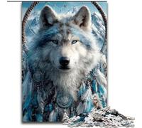 1000-Piece Jigsaw Puzzle Indian Wolf Adult Jigsaw Puzzles 1000 Pieces Engaging Family Game Night Activity (Size 26x38cm)