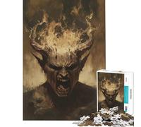 1000 Piece Jigsaw Puzzle Infernal Rage Incarnate Family Game Brain Intelligence Challenge Addictive Toys Great Gifts for Games Enhance Memory (size 38x26cm)