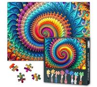 1000-Piece Jigsaw Puzzle - Infinite Fractal Spiral Patterns, Mindfulness Puzzles for Adults, Dynamic Color and Intricate Detail Board Games Unique Gift 50x70 cm
