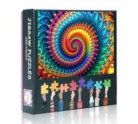 1000-Piece Jigsaw Puzzle - Infinite Fractal Spiral Patterns, Mindfulness Puzzles for Adults, Dynamic Color and Intricate Detail Board Games Unique Gift 20 x 28 inch