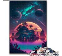 1000-Piece Jigsaw Puzzle Island on Space Challenging Puzzles size 26x38cm for Mother'S Day, Birthdays, Christmas
