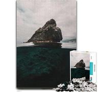1000 Piece Jigsaw Puzzle, Island Rock Formation Half Underwater View