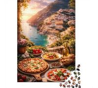 1000 Piece Jigsaw Puzzle, Italian Coastal Feast, 52x38cm/1000pcs, for Adults, Indoor Puzzle Activity, Home Relaxation And Cosy Evenings