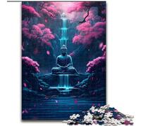 1000-Piece Jigsaw Puzzle Japanese Buddha Waterfall 1000 Pieces Puzzle Gifts for Birthdays, Holidays & Home Decor Size 50X75CM