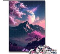 1000-Piece Jigsaw Puzzle Japanese Landscape Neon Puzzle Made of cardboard,Family Interactive Game, Brain Teaser Gift, Educational Toy 1000pcs(26x38cm)
