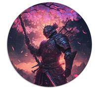 1000-Piece Jigsaw Puzzle Japanese Ninja 1000 Piece Round Jigsaw Puzzles for Adults Brain Teaser, Adult Game, Family Interactive Activity 1000pcs (67.5x67.5cm)