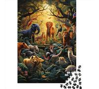 1000 Piece Jigsaw Puzzle Jungle Animals Jigsaws Puzzles Paper Puzzle Assembly Toy Family Interactive Game 1000pcs (38x26cm)
