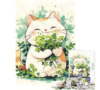 1000 Piece Jigsaw Puzzle Kawaii Happy Catnip Cat Puzzle For Teenagers Pattern Assembly Train Your Brain And Hands Gifts for Friends And Family (50x75cm)