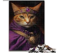 1000 Piece Jigsaw Puzzle King Cat Jigsaw Puzzles Made of Wood Perfect for Home & Office Decor, Parties, Birthdays size 50X75CM