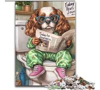 1000-Piece Jigsaw Puzzle King Spaniel Go Toilet Wooden Jigsaw Puzzles for Adults Brain Challenge, for Teenagers & Home Decor size : 50x75cm