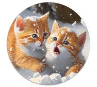 1000 Piece Jigsaw Puzzle Kitten in The Snow Paper Jigsaw Gift DIY Fun Suitable for Home Living Room Office Decoration 1000pcs (67.5x67.5cm)