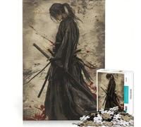 1000 Piece Jigsaw Puzzle Lady Samurai with Swords Brain Teaser Game Decompressing Intellectual Birthday Present Gifts 50x75cm