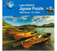 1000 Piece Jigsaw Puzzle - Lake District Wooden Boats on Water with Mountain Scenery - Landscape Puzzle for Adults - UK Countryside Scene with Lakes and Hills - Large 73 x 48cm Puzzle World