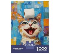 1000 Piece Jigsaw Puzzle Laughing Cat with Toilet Paper Puzzle for Adults Toy Wall Decor Precision Cutting Unique Birthday And Xmas Gifts 38x26cm/1000pcs