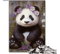 1000-Piece Jigsaw Puzzle Lavender Panda Jigsaw Puzzles Family Game Night Challenging And Rewarding Visual Experience (Size 50x75cm)