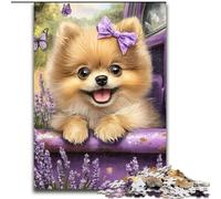 1000-Piece Jigsaw Puzzle Lavender Pomeranian cardboard Puzzles 26X38CM Perfect for Teenagers, Family Bonding, Brain Teaser & DIY Home Decor Gift