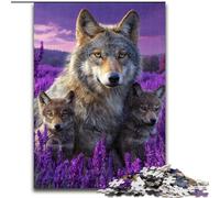 1000-Piece Jigsaw Puzzle Lavender Wolf Difficult Puzzles for Adults Perfect for Teenagers & Family Fun, for Birthdays 50X75CM