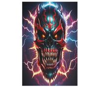 1000 Piece Jigsaw Puzzle Lightning Skull for Adults Wooden Puzzles Educational Game Challenge Toy 78×53cm