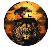 1000 Piece Jigsaw Puzzle Lion King Of The Jungle 1000Pc Adults Round Jigsaw Puzzle for Mother'S Day, Birthdays, Christmas (Size 67.5x67.5cm)