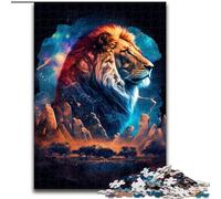 1000 Piece Jigsaw Puzzle Lion King of The Jungle Made of Wood, for Parents, Lovers, Friends - Age 14+ 50x75cm DIY Art Decor