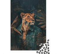 1000 Piece Jigsaw Puzzle, Lioness Elegance Botanical, 52x38cm/1000pcs, for Adults, Idea, Family Activity And Holiday Downtime