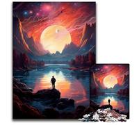 1000 Piece Jigsaw Puzzle Looking at The World Alone Wooden Jigsaw Puzzles for Adults Fun at Home Activities Birthday Present Travel Gifts 1000 PCS(38x26cm)